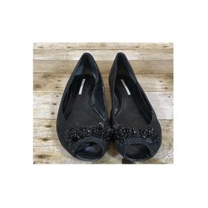 Vera Wang Women's Peep-Toe Ballerina Flat Size 8